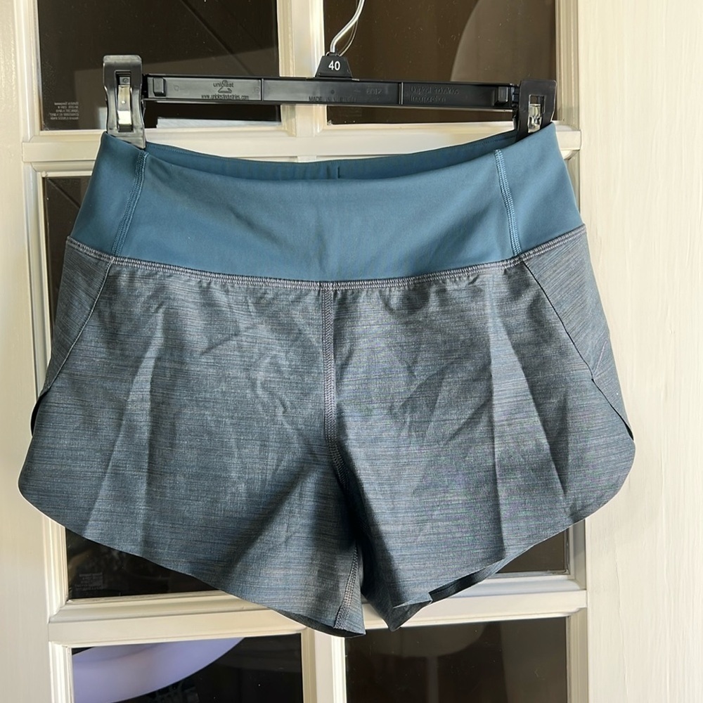 ATHLETA Run With It 3.5” Textured Space Dyed Sequoia Blue Size XXS